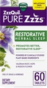 ZzzQuil PURE Zzzs Restaurative Herbal Sleep, Tablete, Gratuit de droguri și hormoni, Melatonina-Free Formula, Root Valerian, Hops, Pasiune Flori, Sleep Aids pentru adulți, 60 Conte