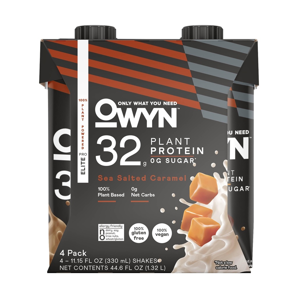OWYN Sea Salt Caramel Elite Plant Proteine Shake 4pk, 11.15 FZ