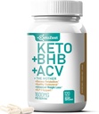 Capsule Keto ACV BHB 1600mg pentru pierderea in greutate avansata si burta grasa arde - Cidru de mere organice Oţet de oţet cu mama Ketones Supliment Vegan - cu vitamina D3 crom de zinc pentru bărbaţi Femei