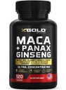 Capsulele rădăcină Maca 10.000 mg + capsule Panax Korean Ginseng 1400 mg - 20x Extract concentrat Black + Root + galben Maca Root, 10x Extract concentrat Panax Ginseng capsule - Ultra Pottent & extrem de purificate