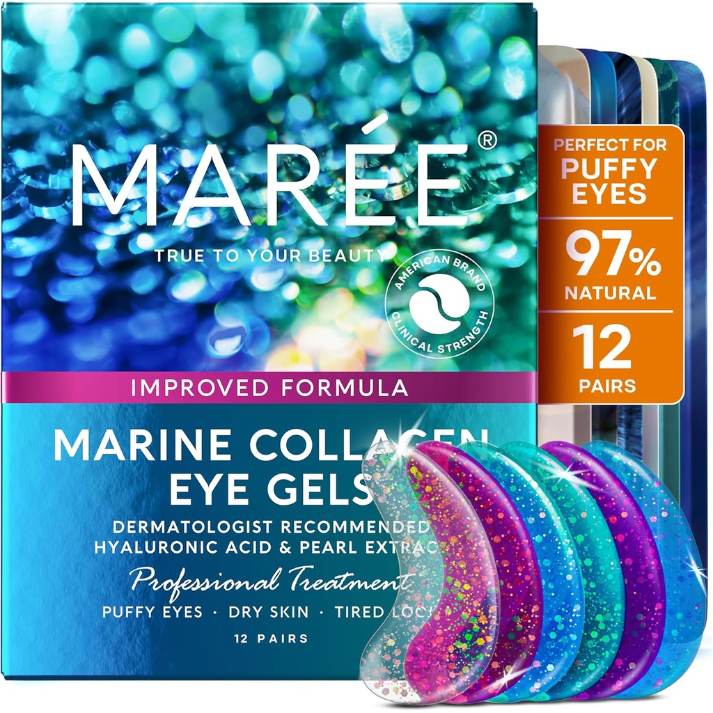 MARE EYE Gels - Pad-uri sub ochi patch-uri pentru ochi pufosi si cercuri intunecate cu Colagen & Acid hialuronic - Anti riduri sub masca ochilor Tratament de îngrijire a pielii pentru Puffiness & Bags - Parches Para Ojeras