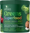Greens Powder Superfood - Premium Organic Super Greens Juice Powder - Packed with Probiotics, Wheat Grass, Enzime, Spirulina, Chlorella for Digestive & Gut Health, Smoothie Drink Mix - 28 Servings
