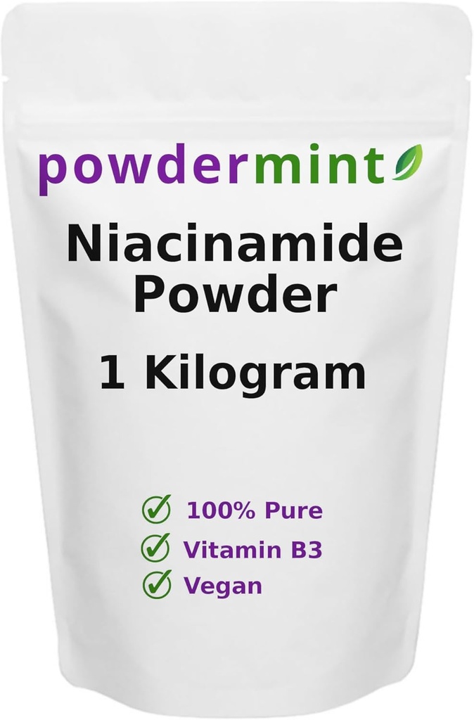 Pulbere de niacinamidă (Vitamina B3) 100% Pulbere de niacină pură 500 mg Supliment fără lichide (1 Kilogram)