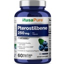 NusaPurePterostilbene 250mg per Veggie Caps, 60 Conte (Non-GMO, Vegan)