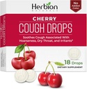HERBION Naturals Tuse picături, Supliment alimentar, Soothes Tuse, pentru adulți și copii de peste 6 ani, fără aromă artificială, fără culoare adăugată (18 Count (Pachet de 1), Cherry)
