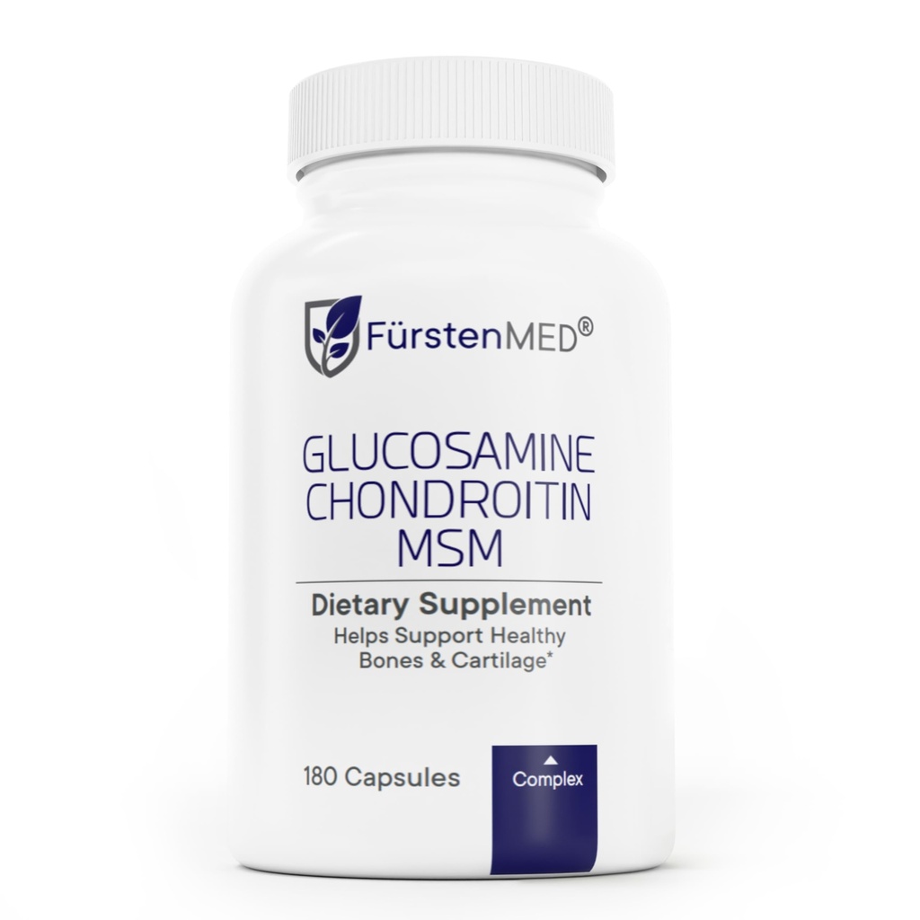 FürstenMED Glucosamină Chondroitin MSM Supliment - Chondroitin & Glucosamine Suplimente nutritionale pentru Bones & Normal Cartilage Health - Suport de sănătate comună normală cu vitamina C - 180 capsule