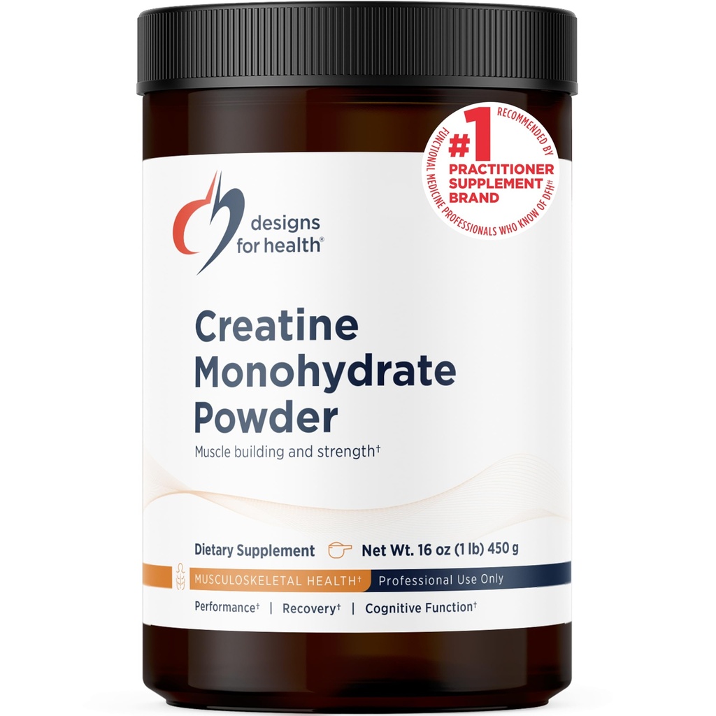 Design-uri pentru sanatate Creatina pulbere monohidrat - Micronized Creatin pulbere pentru femei si barbati pentru a sprijini forta musculara, exercitii + sanatatea creierului, Creatina pură Monohidrat 5g (90 Serviri)