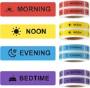 Medicamente autocolante Instruction Label Paper Permanent Label AM NOON PM pentru Pill case Planner 0.4 * 1.6inch (Morning Noight Bedtime)