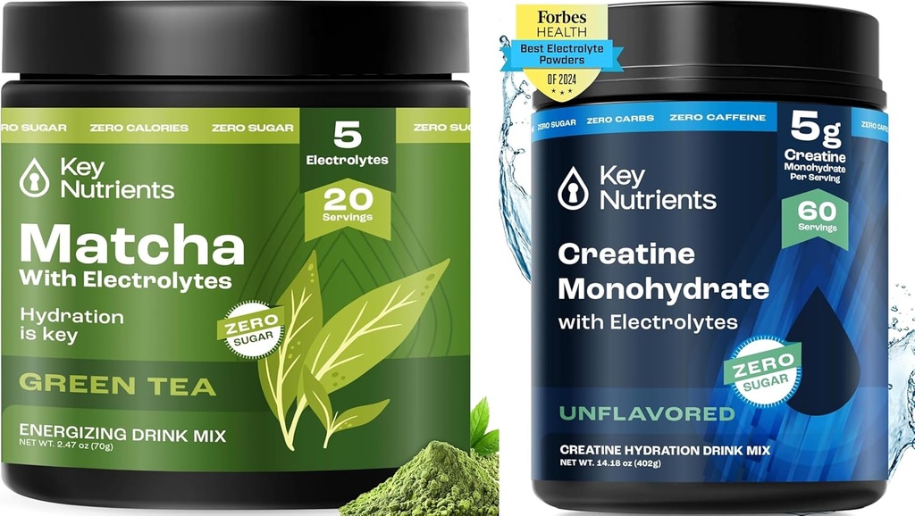 KEY NUTRIENTS Matcha Powder & Creatine Monohidrat Bundle 