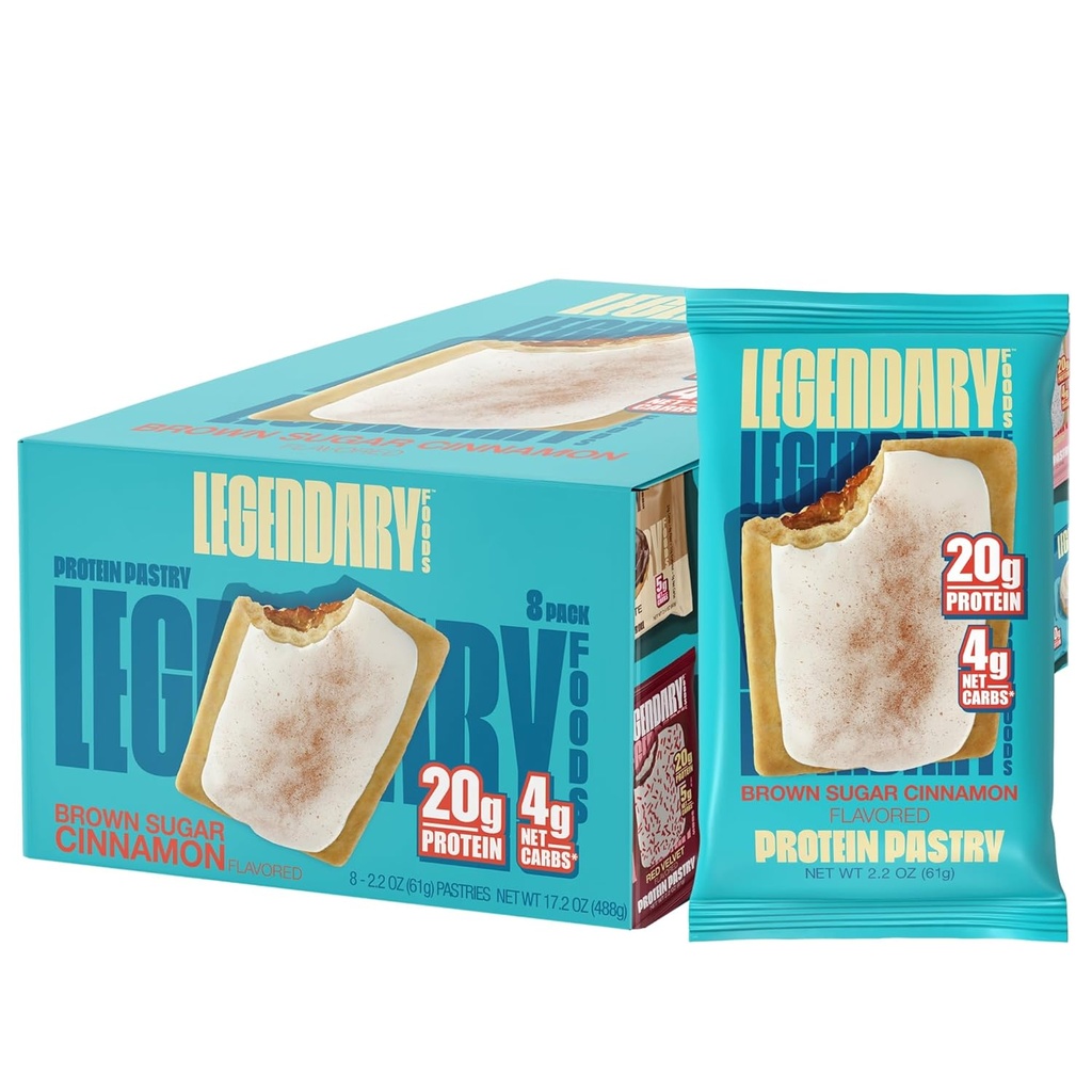 Alimente legendare 20gr Proteine Paste 9-Pack Bundle - scăzut Carb Proteina Tasty Bar Cedric Keto prietenos, Nu zahăr adăugat mare proteine Mic dejun gustări, Gluten gratuit Keto alimente - maro zahăr scorțișoară
