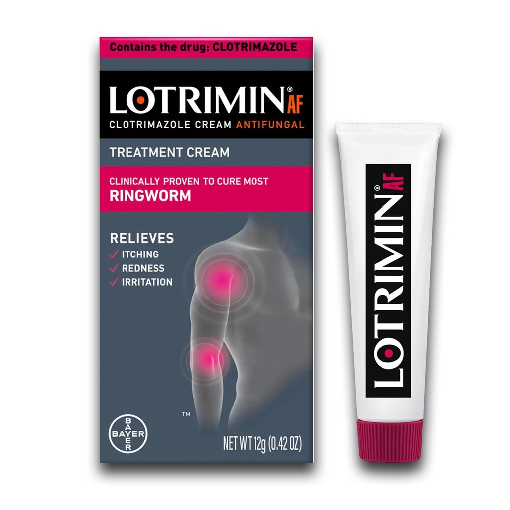 Lotrimin AF Ringworm Cream Clotrimazol 1% - Clinic dovedit tratament eficient antifungic Cream de cele mai multe ringworm, pentru adulți și copii de peste 2 ani, .42 Ounce (12 Grams)