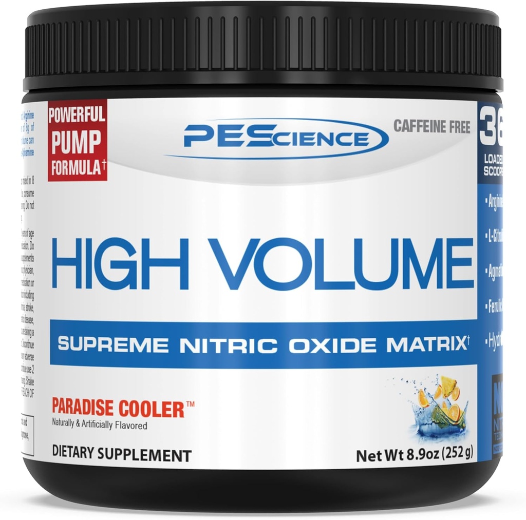 Pescience mare volum Cafeina Pompa gratuita Pre Workout, Paradise Cooler, 252 Gram