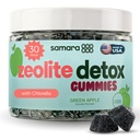 Zeolite Detoxifiere pentru copii & Adulți, Heavy Metal Zeolite & Chlorella Gummies dezintoxicare, Alternative la Charcoal activat, Toxină zilnică blândă Curățare pentru copii și adulți, 60 Green Apple Vegan Gummies