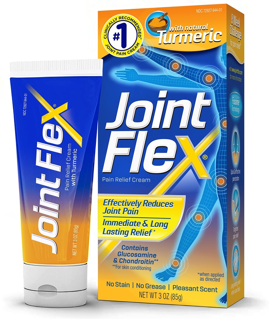 Crema comună de calmare a durerii FLEX cu cremă de calmare a durerii cu turmeric, artrita de ameliorare a durerii, dureri articulare de relief, 3 tub de once