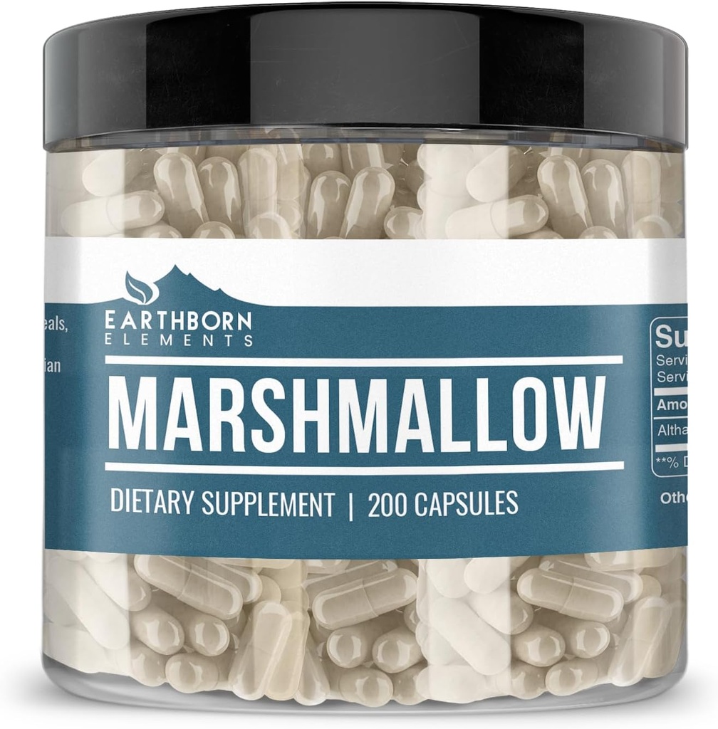 Elemente născute pământean Root marshmallow 200 capsule, pur și nediluat, fără aditivi