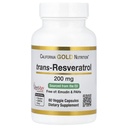 Resveratrol, 98% Trans-Resveratrol pur, fără Emodin & HAP, Italian Sourced, 200 mg, 60 Capsule Veggie