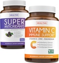 Antioxidanți și suport imun (2-Lonth Supply) Immunity Blend - Super Antioxidanți - Powerful Super Food Daily Blend (120 Caps) & Immune Supplement with Elderberry Vitamina C and Zinc