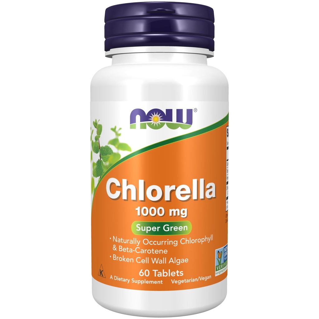 ACUM alimente Suplimente, Chlorella 1000 mg cu clorofilă natural, beta-caroten, carotenoizi mixte, vitamina C, fier și proteine, 60 comprimate