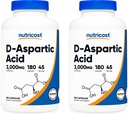 Nutricost capsule cu acid D-aspartic (180 capsule) (2 flacoane)