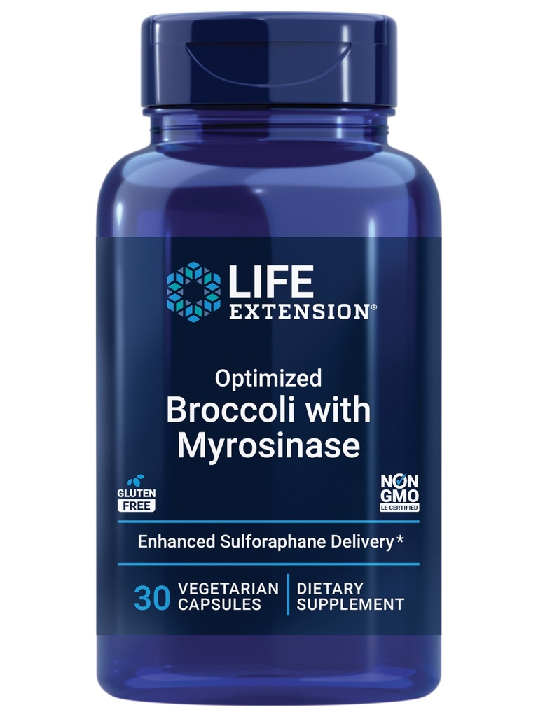 Extensie de viaţă Optimizat Broccoli cu Myrosinase, Ficat şi Detox Supliment, avansat biodisponibil, Once-Daily, Non-GMO, Vegetarian, Gluten-Free, 30 capsule