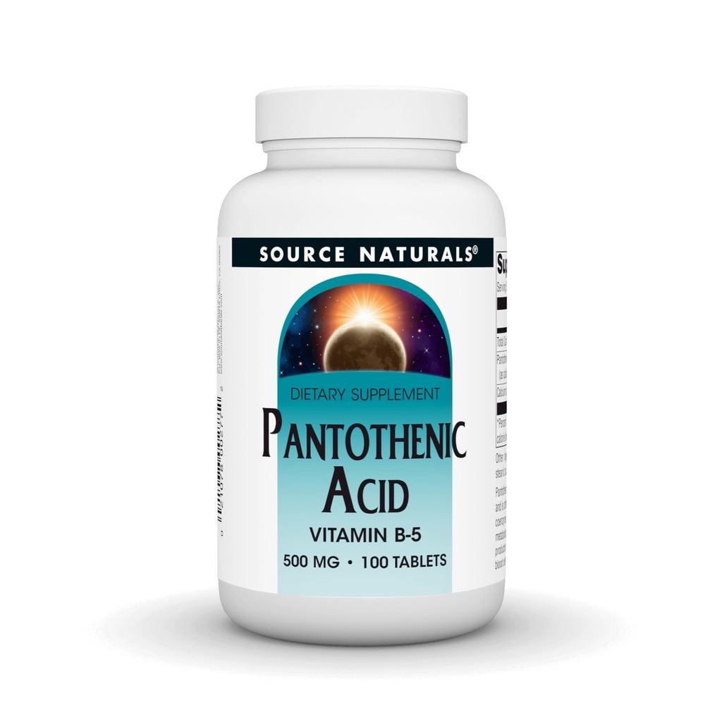 Sursa Naturals Acid pantotenic 500 mg Vitamina B-5 Supliment alimentar - 100 comprimate