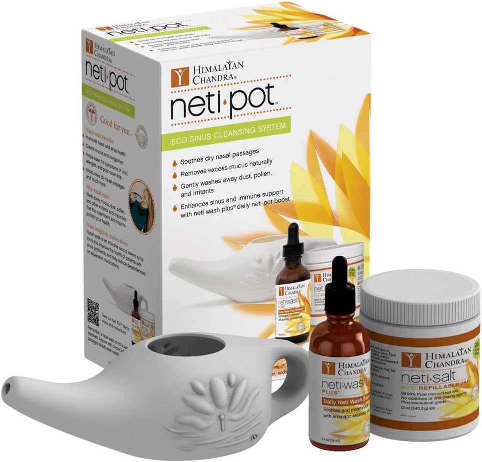 Himalayan Chandra ECO Neti Pot Complete Sinus Curatenie sistem Starter Kit