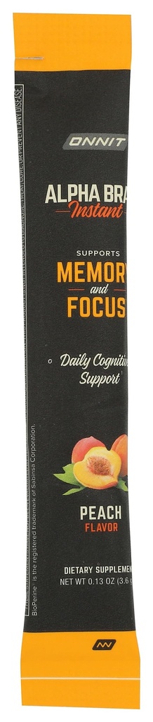 Onnit Labs Alpha Brain Peach instant, 0.13 Oz