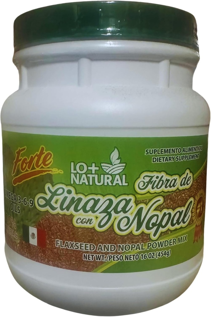 Linaza con Nopal Forte (1LB) 100% Blend natural de pământ Linaza - Nopal Cactus pulbere amestec extrem de eficient semințe de in & Nopal pulbere Mix 16oz Supliment alimentar