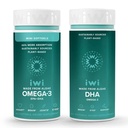 Iwi Omega-3 Minis & DHA Omega-3 Bundle, 30 Servings, Algae Omega 3, Krill & Fish Oil Alternative, No Fishy Aftergust