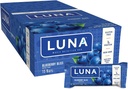 LUNA BAR - Gluten Free Snack Bars - Blueberry Bliss Flavor - 7g de proteine - Non-GMO - Plant-Base Snacking - Pe Go Snacks (1,69 Ounce Snack Bars, 15 Count)