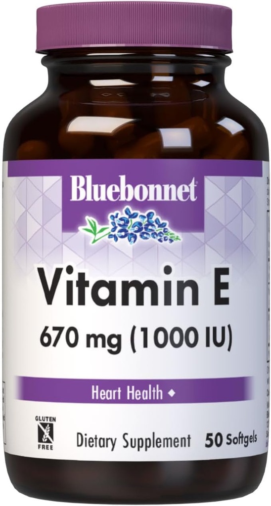 BlueBonnet Vitamina E 1000 UI Softgels mixte, 50 Conte