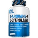 Evlution Nutrition L-Arginine + L-Citrulline - Endurance + Workout Performance Supplement - 1000mg Complex - Vasodilatație + suport oxid de azot - Vegan + capsule libere Gluten - 60 Servings