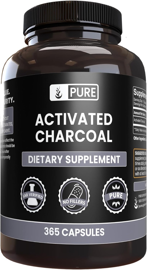 Ingrediente originale pure Charcoal activate, nu magneziu sau umpluturi de orez, întotdeauna pură, Lab verificat (365 Conte)