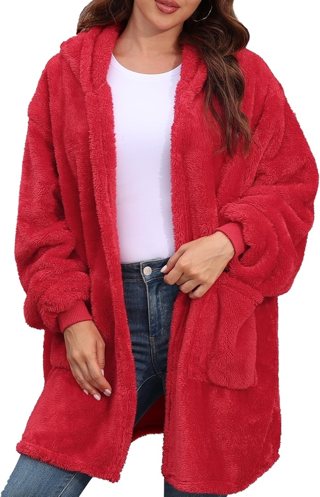 Cardigan Argstar Hooded pentru femei și bărbați, Tricou supradimensionat Fuzzy Fleece Blanket Hoodie Jacket - o dimensiune se potrivește tuturor