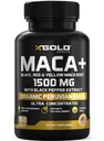 X Gold Health Organic Maca Root Powder Capsule 1500mg cu negru 