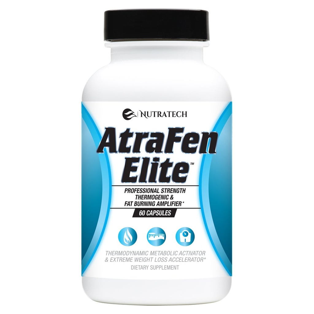 Atrafen Elite - Professional Power Diet Aid care sprijină managementul greutății, promovează energia și ajută la suprimarea crustelor alimentare și apetit. Supliment alimentar. 60 de pastile.