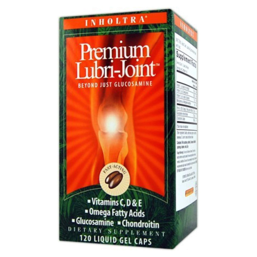 Inholtra Inholtra Premium Lubri-Joint cu acţiune rapidă, împreună cu vitamina C, D & E, Omega Acidi graşi, Glucosamină & Chondroitin - 120 Softgel lichid