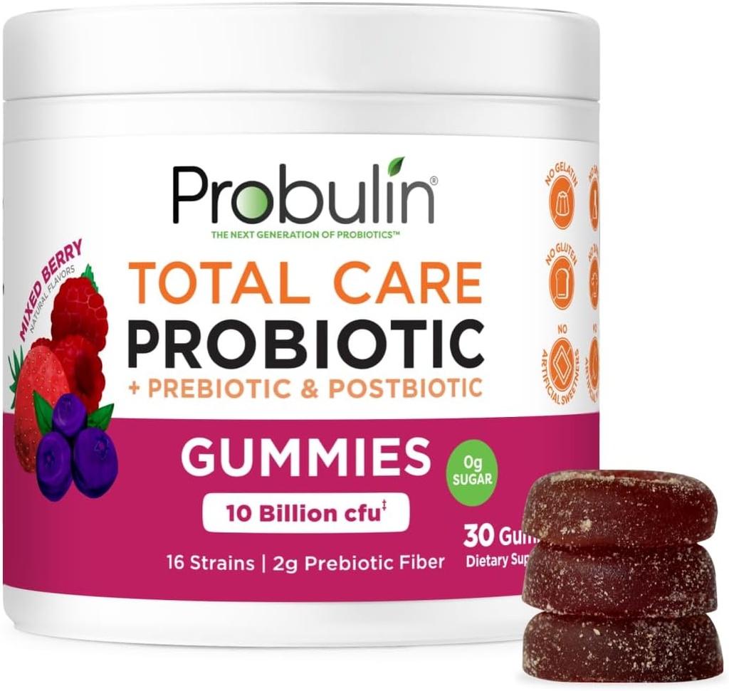 Ingrijire totala Probiotic + Prebiotic + Gume postbiotice - mixt Berry 30ct