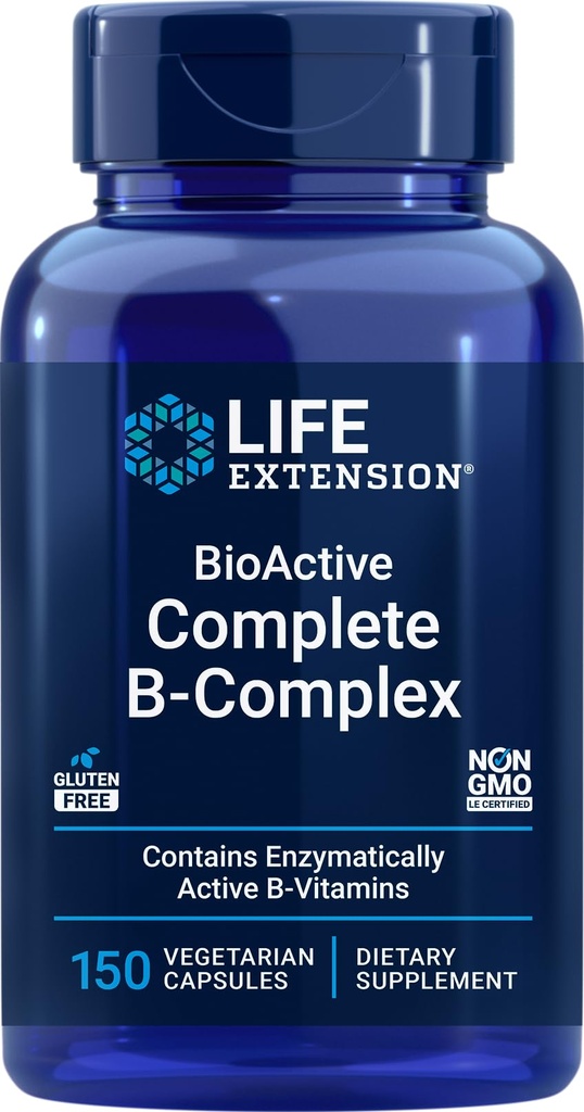 Extensie de viaţă BioActive Complete B-complex, 150 Capsule vegetariene