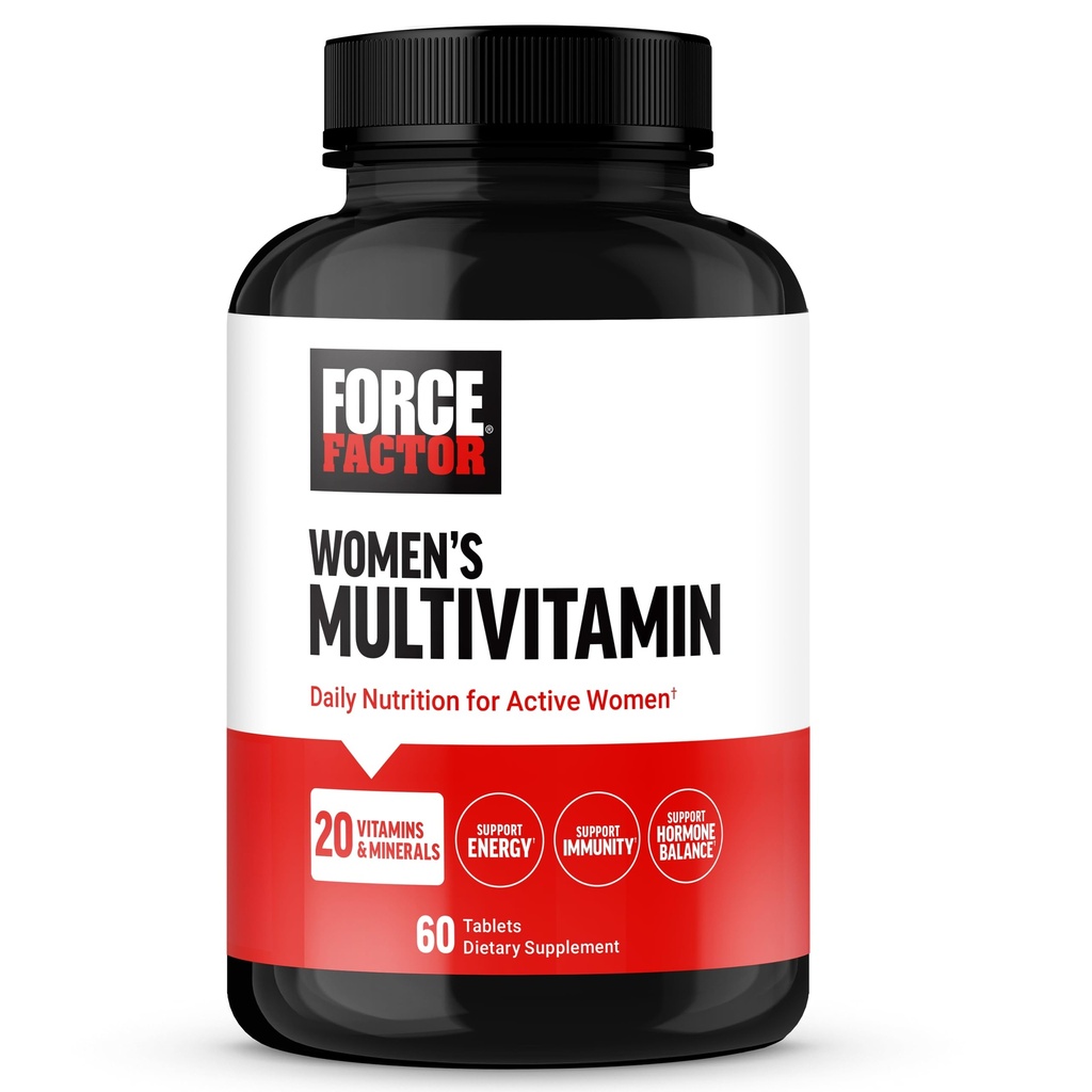 Force Factor Femeie: Multivitamine, Multivitamine pentru femei pentru a sprijini echilibrul hormonal, energie, Imunitate, și Gut Health, cu 20 Vitamine & Minerale, Ashwagandha, Chasteberry, și mai mult, 60 comprimate