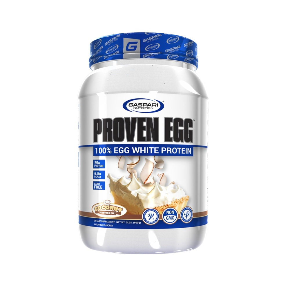 Gazpari Nutritie Ou dovedit, 100% Proteina alba de ou, 25g Proteina, Keto Friendly, Dairy and Lactoză Free, Soy Free (2 lbs, Coconut Custard)