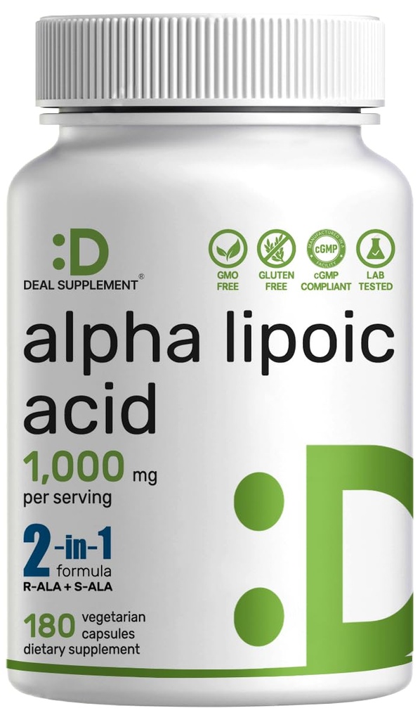 Alpha Lipoic Acid 1000mg, 180 Veggie Capsule 