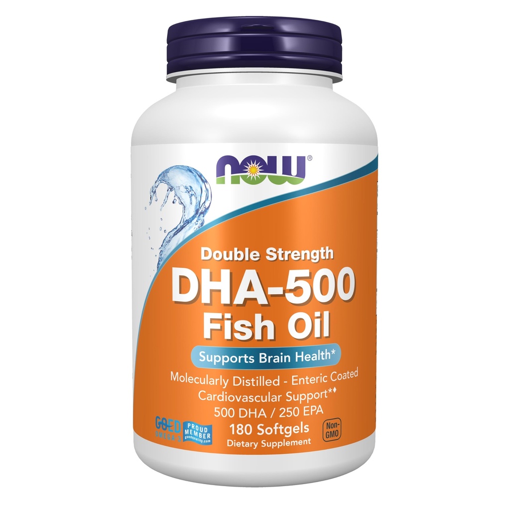 ACUM alimente Suplimente, DHA-500 cu 250 EPA, distilat molecular, susține sănătatea creierului*, 180 Softgels