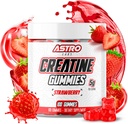 Creatine Gummies for Men & Women - 5g per Serving, Creste puterea, Musculare Gain, Recuperare, Rezistenta - Vegan, Gluten-Free, Low Sugar Creatine Monohidrat Gummies - Strawberry (100 Count)