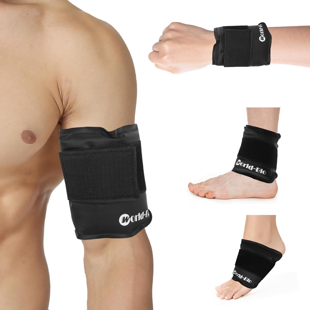 Gel Ice Pack Wrap cu curea Velcro, Ice Pack pentru leziuni Reutilizabile, Terapie fierbinte și rece, Coajă rece, Flexibil Soft pentru Braț, Încheietură, Mână, Picior, Gleznă