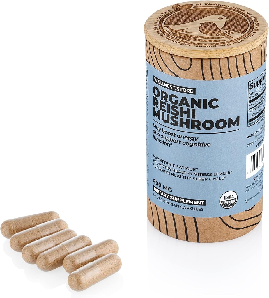 Reishi Organic Mushroom Supliment Capsule 