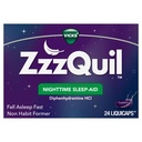 Vicks ZzzQuil, Nighttime Sleep Aid LiquiCaps, 25 mg Difenhidramină HCl, No.1 Brand Sleep-Aid, Non-Habit Forming, Fall Asomn Rapid, 24 Count