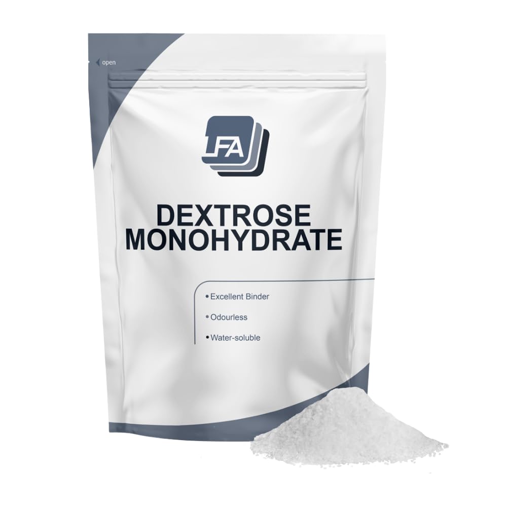 Pulbere monohidrată de dextroză - 1 kg (2,2 lb) - Îndulcitor de grad alimentar - Supliment de antrenament post Ingredient - Tablet Press Machine Excipient Zahăr