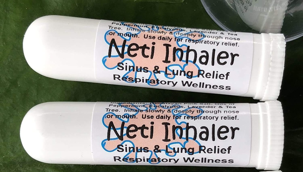 Urban Releaf Neti Salt Air Relief INHALERS! Set de două (2) Sinus & Lung, Himalayan & Botanicals! Wellness respirator. Vindec aromaterapie. Activez! Frigideri, astm, tuse, bronşită 100% naturale