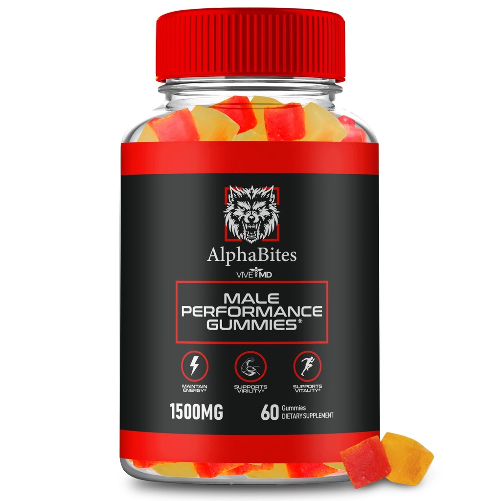 Alpha Bites Gummies, AlphaBites Advanced Formula Max Performance Gummies, All Natural Supplement Extra Power, Alpha Bites Muscle Growth and Global Health Support, Alpha Bites Reviews (60 Gummies)